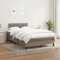 Prolenta Maison Exclusive: Base de cama con somier y colchón color taupe, 120x200 cm, tejido
