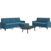 Prolenta Maison Exclusive: Juego de sofá de 3 piezas con cojines, color azul, tapizado en terciopelo