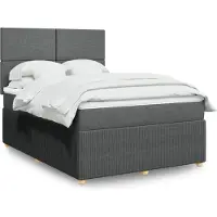 Prolenta Maison Exclusive - Base de cama con somier y colchón, color gris oscuro, 160x200 cm, tejido