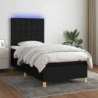 Prolenta Maison Exclusive: Base de cama con somier y colchón, con iluminación LED, color , 90x200 cm, tapizada en tela