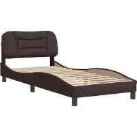 Syfax Estructura de cama sin colchón Hvar tela marrón oscuro 80x200 cm