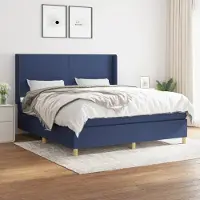 Prolenta Maison Exclusive: Base de cama con somier y colchón, color azul, 180x200 cm, material textil