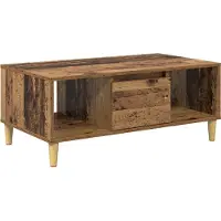 Syfax Mesa de Café con cajón Madera envejecida 90 x 50 x 26.5 cm