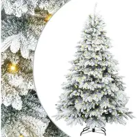 Syfax Árbol de Navidad artificial con 300 LED 210 cm PE y PVC