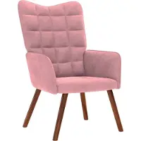 Syfax Sillón de relax de terciopelo rosa