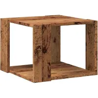 Syfax Mesa de centro de madera contrachapada envejecida 40x40x30 cm