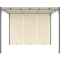 Syfax Cenador de jardín con cortina lateral color crema 3x3x2,25 m
