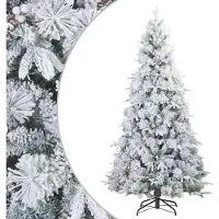 Syfax Árbol de Navidad artificial plegable cubierto de nieve