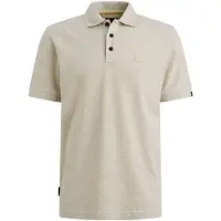 PME Legend Camiseta 'Polo shirt with texture and ribbed hems' beige