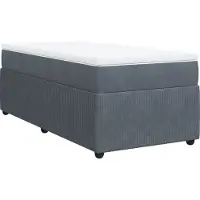 Syfax Cama box spring con colchón terciopelo gris oscuro 90x190 cm