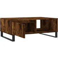 Syfax Mesa de centro madera de ingeniería roble ahumado 90x60x35 cm