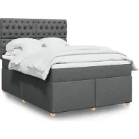 Prolenta Maison Exclusive - Base de cama con somier y colchón, color gris oscuro, 140 x 190 cm, material: textil
