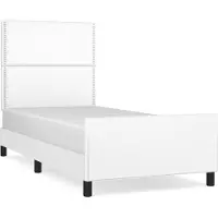 Syfax Estructura de cama sin colchón cuero sintético blanco 100x200cm