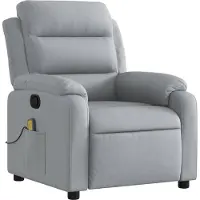 Syfax Sillón reclinable de masaje con tela gris claro