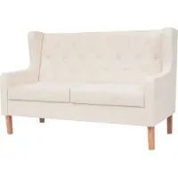 Syfax Conjunto de sofás 2 piezas tela blanco crema