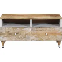 Syfax Mesa de centro de madera maciza mango 80x54x40 cm