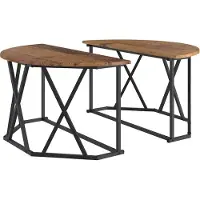 Syfax Mesa de Café Madera envejecida 80 x 80 x 42 cm