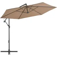Syfax Sombrilla voladiza con poste de aluminio gris taupe 300 cm
