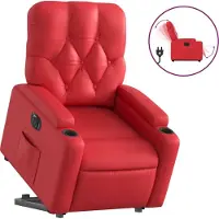 Syfax Sillón elevable eléctrico cuero artificial rojo
