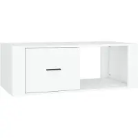 Syfax Mesa de centro madera contrachapada blanco 100x50,5x35 cm