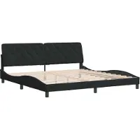 Syfax Estructura cama sin colchón terciopelo negro 200x200 cm