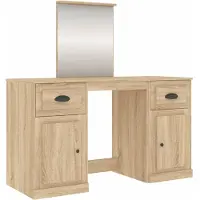 Syfax Tocador con espejo color roble Sonoma 130x50x132,5 cm