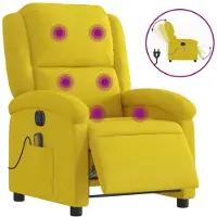 Syfax Sillón reclinable de masaje eléctrico terciopelo amarillo