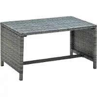 Syfax Mesa de centro de ratán sintético gris antracita 70x40x38 cm