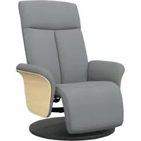 Syfax Sillón reclinable con reposapiés tela gris claro