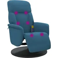 Syfax Sillón reclinable de masaje con reposapiés terciopelo azul