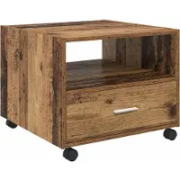 Syfax Mesa de Café con cajón Madera envejecida 55 x 55 x 45cm
