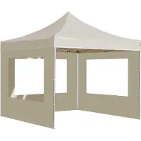 Syfax Carpa plegable profesional con paredes aluminio crema 3x3 m
