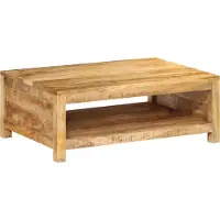 Syfax Mesa de centro de madera maciza mango 80x55x30 cm