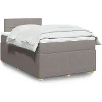 Prolenta Maison Exclusive: Base de cama con somier y colchón color taupe, 120x200 cm, tejido
