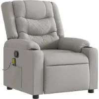 Syfax Sillón de masaje, color gris nube, tapizado en tela