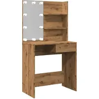 Syfax Tocador con luces LED roble artisan 74,5x40x141 cm