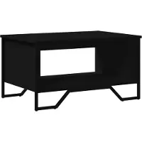 Syfax Mesa de centro madera de ingeniería negra 75x51x40 cm