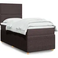 Prolenta Maison Exclusive - Base de cama con somier y colchón, color marrón oscuro, 90x190 cm, material: textil