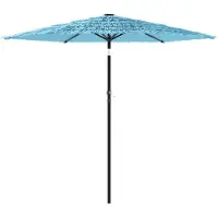 Syfax Sombrilla de jardín con poste de acero azul 223x223x213 cm