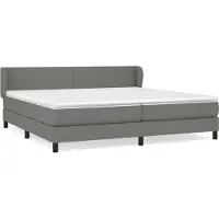 Syfax Cama box spring con colchón tela gris oscuro 200x200 cm