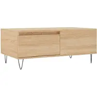 Syfax Mesa de centro madera contrachapada roble Sonoma 90x50x36,5 cm