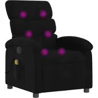 Syfax Sillón reclinable de masaje de tela negro