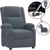 Syfax Sillón reclinable eléctrico, color gris oscuro, tapizado en terciopelo