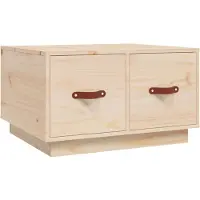 Syfax Mesa de centro de madera maciza de pino 60x53x35 cm