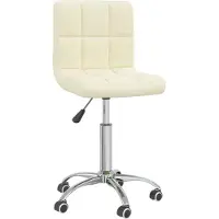 Syfax Silla de oficina giratoria de tela color crema
