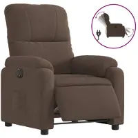 Syfax Sillón reclinable eléctrico tela de microfibra marrón