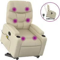 Sonstiges Sillón reclinable de masaje de pie cuero artificial color crema