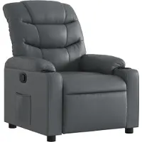 Syfax Sillón reclinable de cuero sintético gris