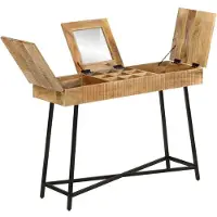 Syfax Mesa tocador madera maciza mango rugosa y hierro 105x35x75 cm