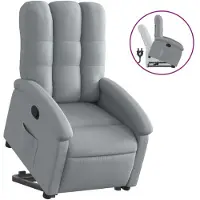 Sonstiges Sillón reclinable elevable de tela gris claro